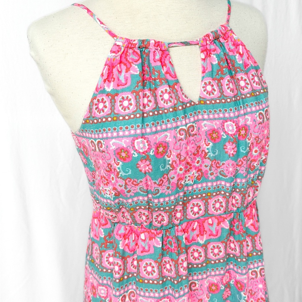 Vineyard Vines Bright Pink Turquoise Maxi Dress in Caribbean Floral size 0 or XS - Picture 7 of 8